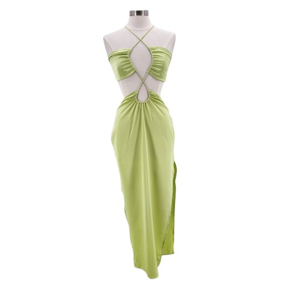 Beginning Boutique Womens 10 Dress Taylor Green Maxi Green Cocktail Party Summer - Picture 1 of 12